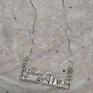 Jerusalem Scene Sterling Silver Necklace